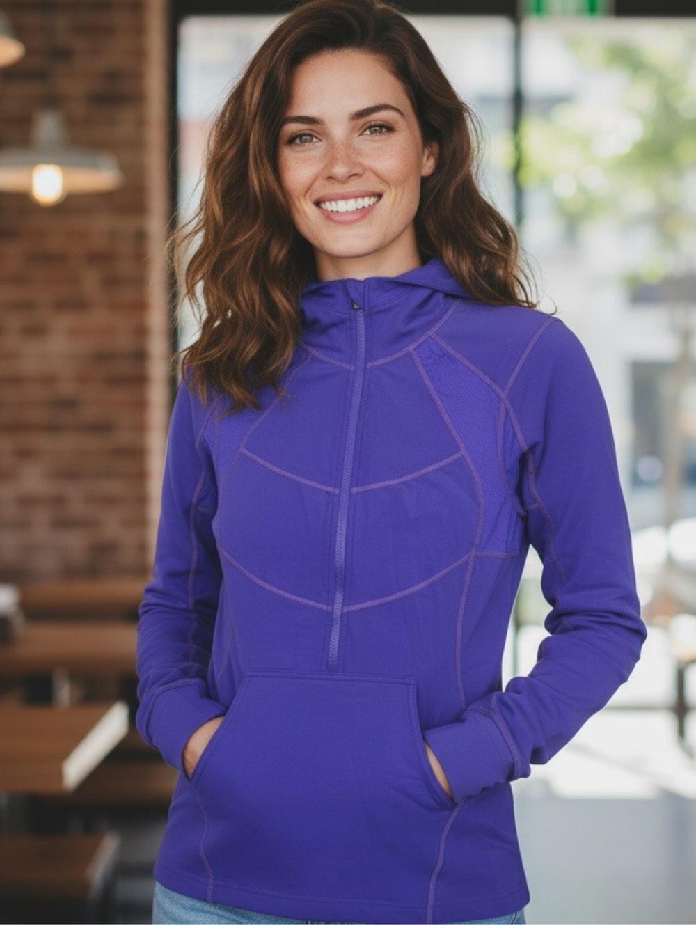 Lululemon Purple Half Zip Pull Over Hoodie Stretch